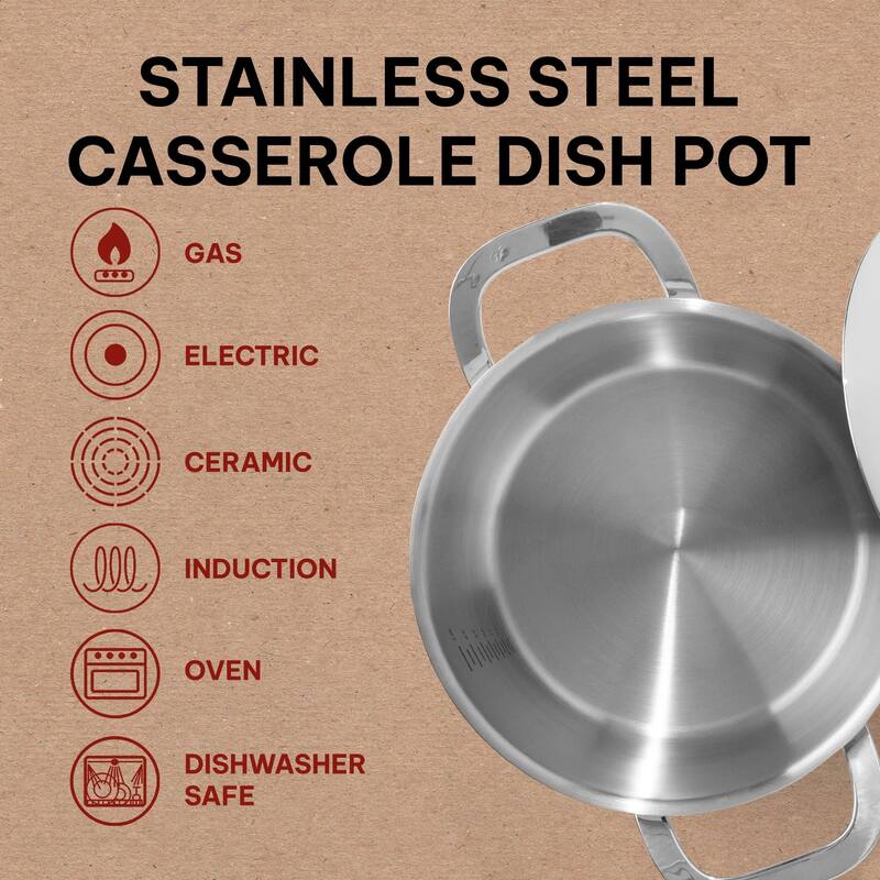 Alva Maestro Stainless Steel Stock Pot - Heavy Duty, Non-Toxic