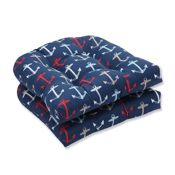 Set Of 2 Anchors Ahoy Navy Blue Outdoor Patio Chair Cushion 19 Set Of 2 Anchors Ahoy Navy Blue Outdoor Patio Chair Cushion 19