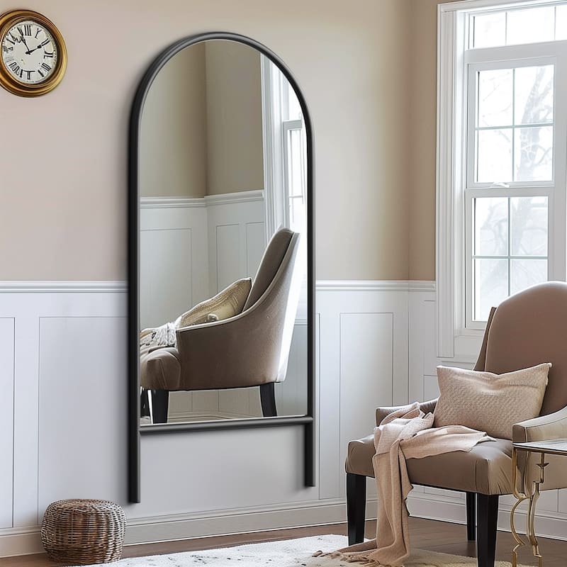 Wooden Frame Ladder-Style Wall Mirror