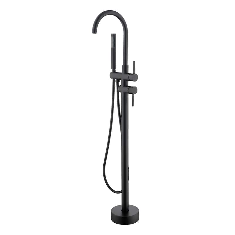 Single Handle Floor Mounted Gooseneck Freestanding Tub Filler