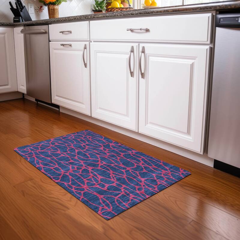 Machine Washable Indoor/ Outdoor Contemporary Chantille Rug