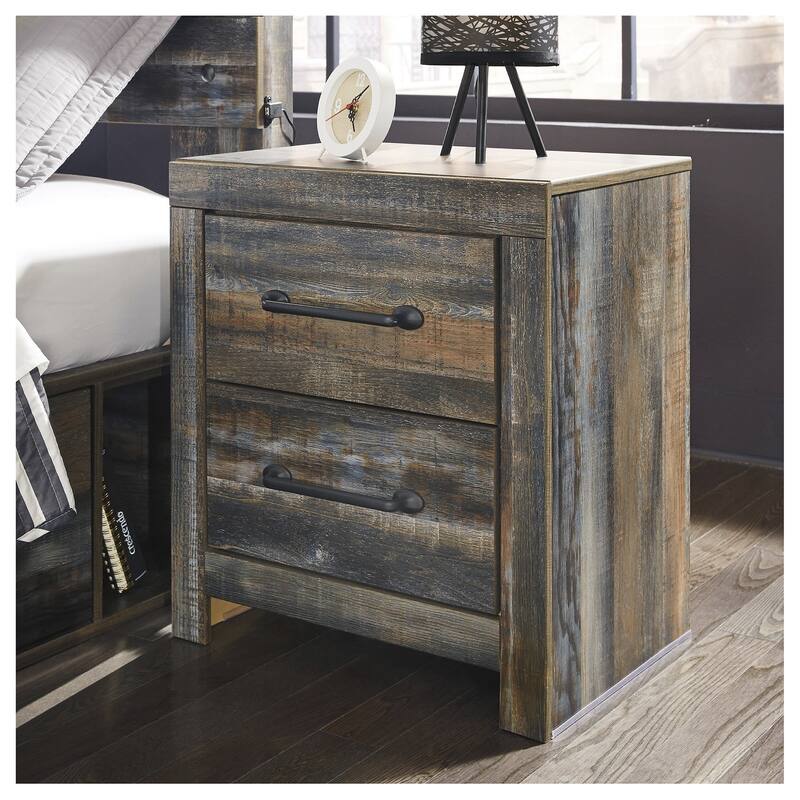 Drystan Two Drawer Casual Night Stand - Brown
