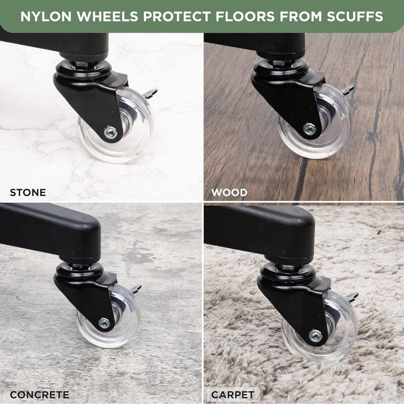 Rolling Christmas Tree Stand for up to 9 Foot Artificial Trees - Heavy-Duty Artificial Xmas Tree Stand Base - Black