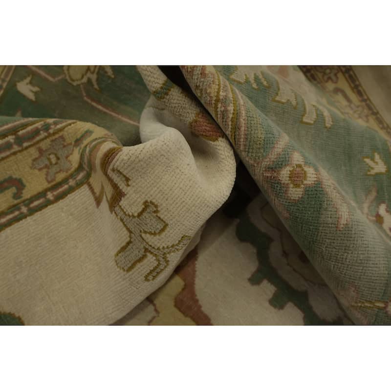 Hand Knotted Oriental 100% Wool Carpet Traditional All-Over Beige & Ivories Ziegler Area Rug - 12' 1'' X 12' 0''