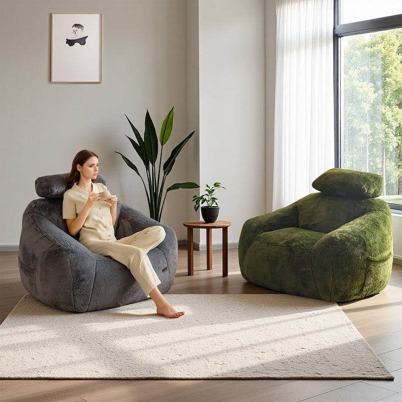 Giant Bean Bag Sofa Chair with a Pillow