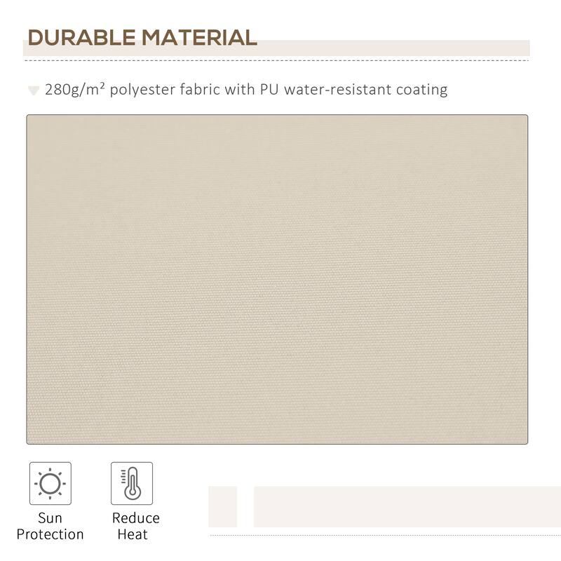 12' x 8' Retractable Awning Sun Shade Shelter with Manual Crank Handle, 280g/m² UV & Water-Resistant Fabric and Aluminum Frame