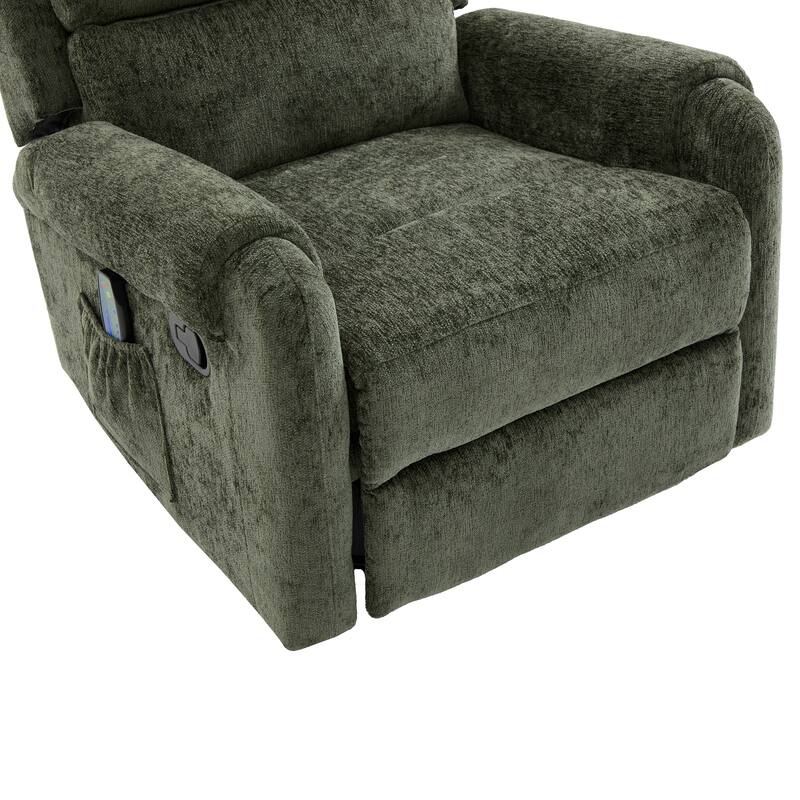 Manual Recliner Massage Recliner Chair Nursery Recliner Chair Swivel Rocker Recliner Sofa with a Side Storage Pocket