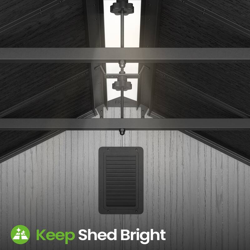 8X10 FT All-Weather Waterproof Plastc Outdoor Resin Storage Shed Windows Lockable Door with Floor for Patio Furniture and Tools