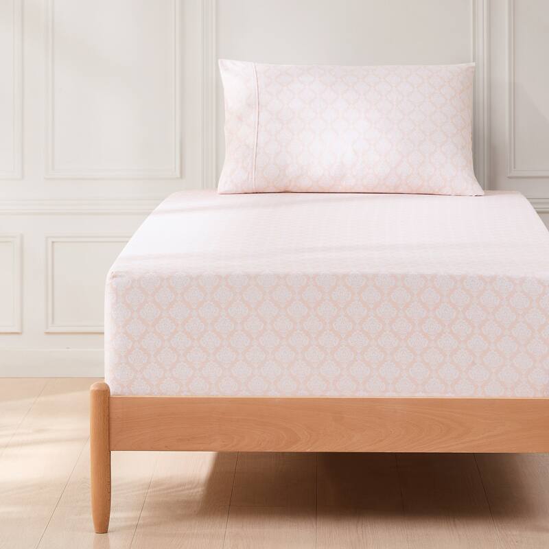 Lush Decor Romer Damask Peach Sheet Set