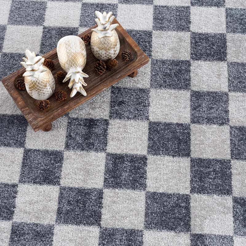 Hauteloom Alia Living Room, Bedroom Machine Washable Area Rug - Farmhouse - Off White, Blue, Tan - 2' x 3'