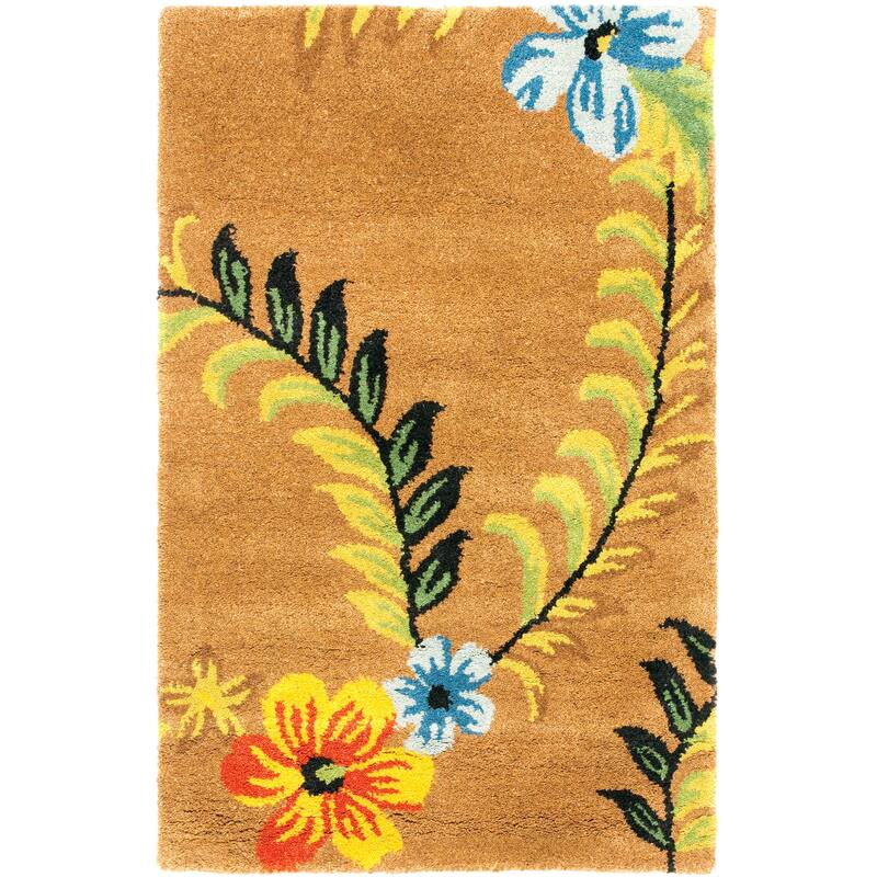 SAFAVIEH Handmade Soho Britni Floral N.Z. Wool Rug - 2' x 3' - Brown/Multi