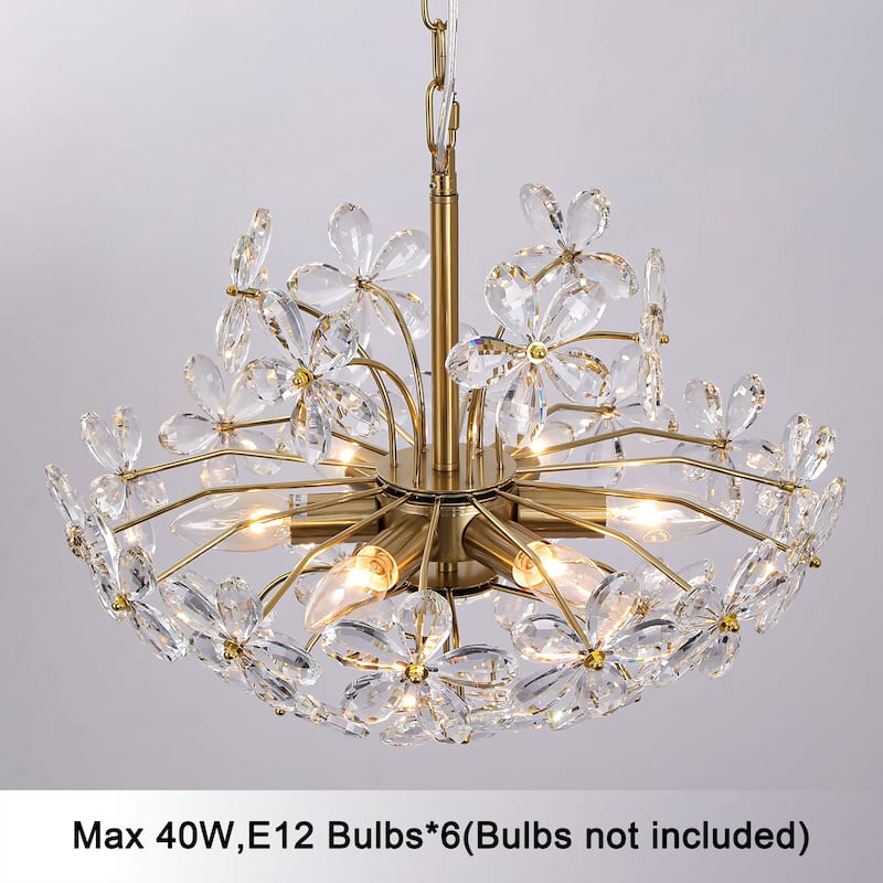 Starsky 6-Light Sputnik Flower Crystal Chandelier