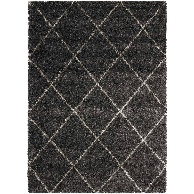 Nourison Brisbane Large Diamond Geometric Modern Shag Area Rug