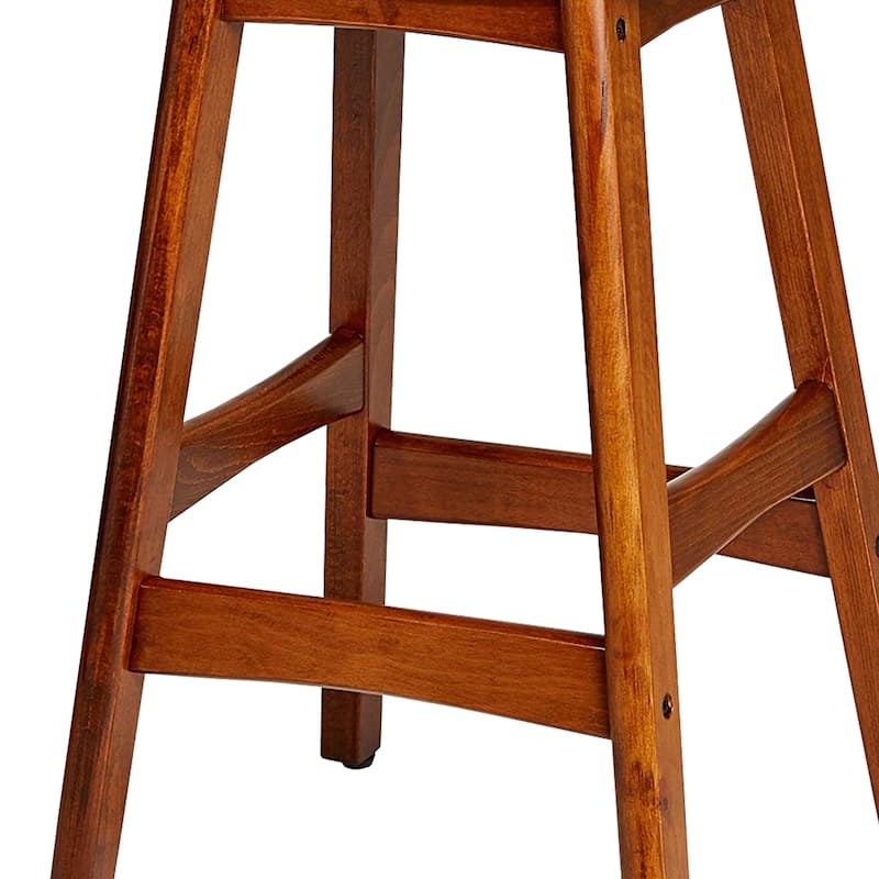 Wooden Counter Height Stool In Black And Brown