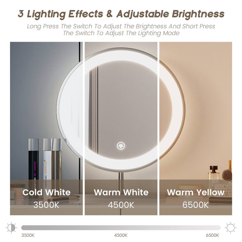 JASIWAY Modern Solid Wood Telescopic Makeup Vanity Desk