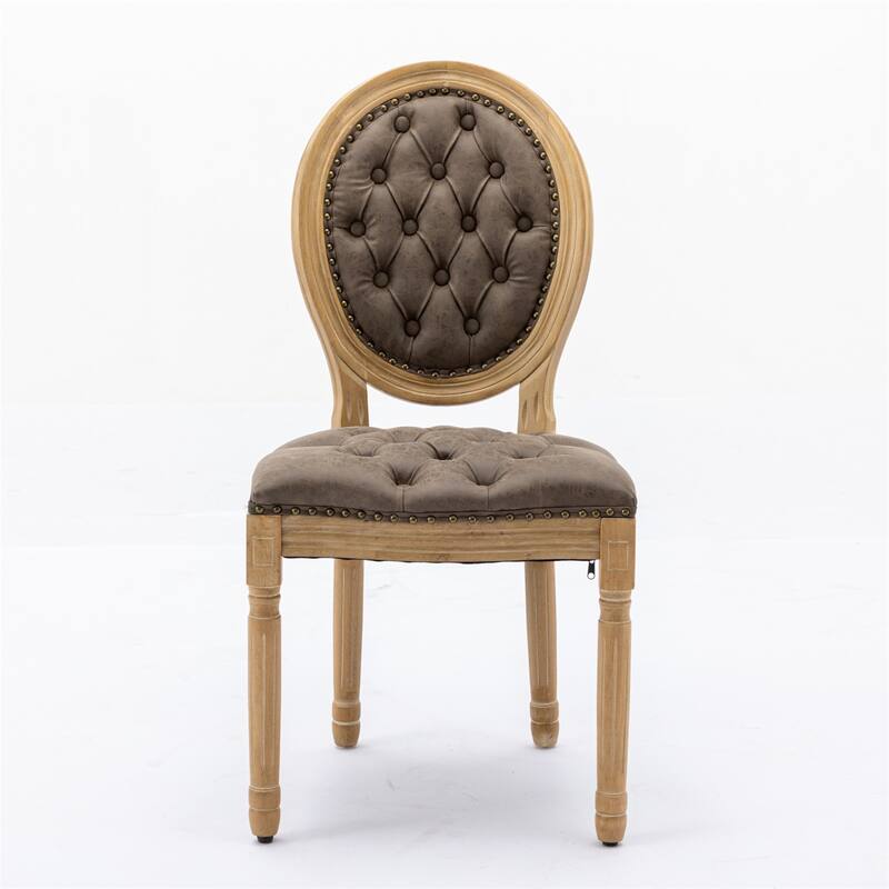 Solid Wood Frame,PU Artificial Leather Dining Chair,2 PCS