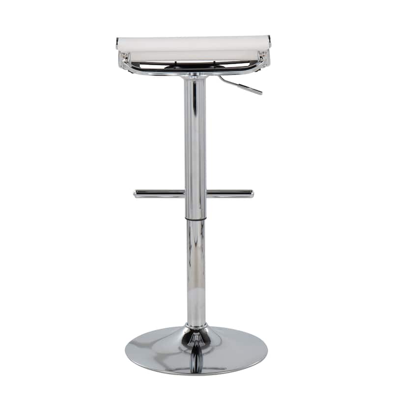 Lumisource Mirage Ale Adjustable Bar Stool in Chrome and Silver Mesh - 18"Lx16"Wx26.25-35"H