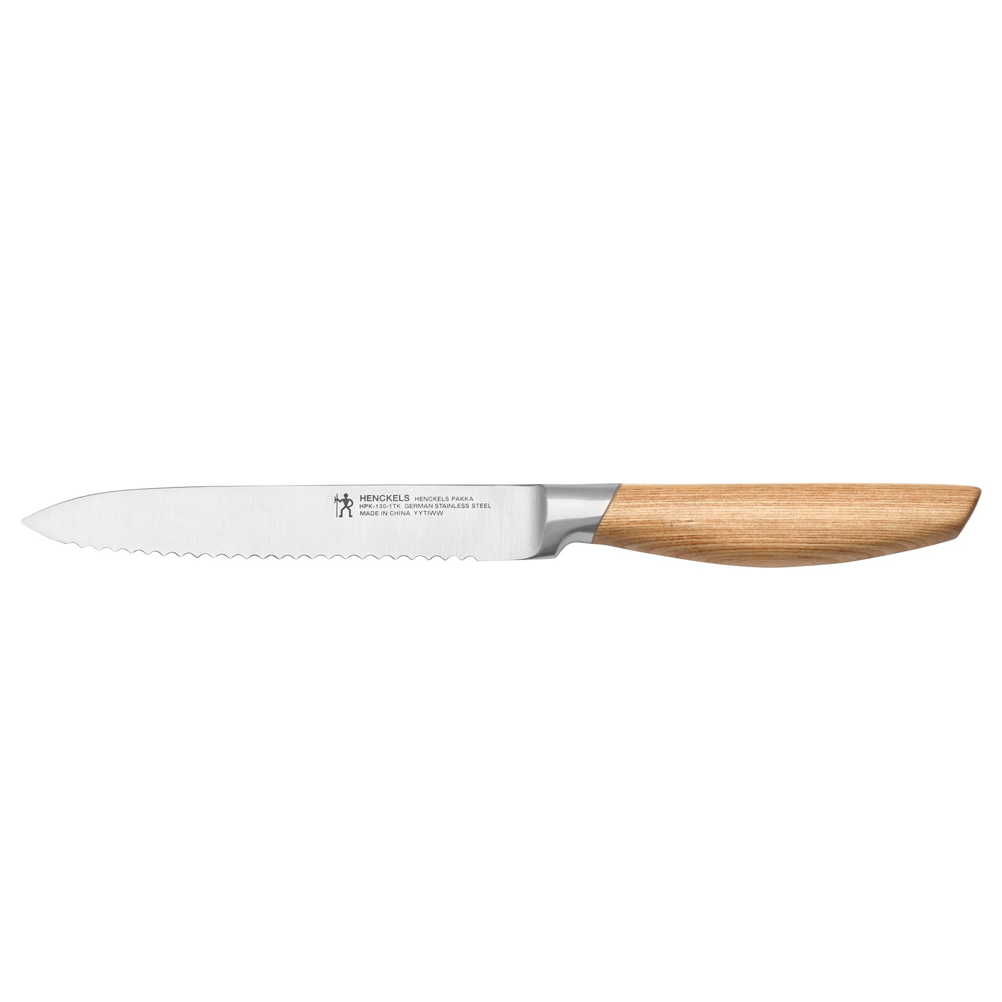 Henckels Pakka 5-inch Serrated Utility Knife - Wood