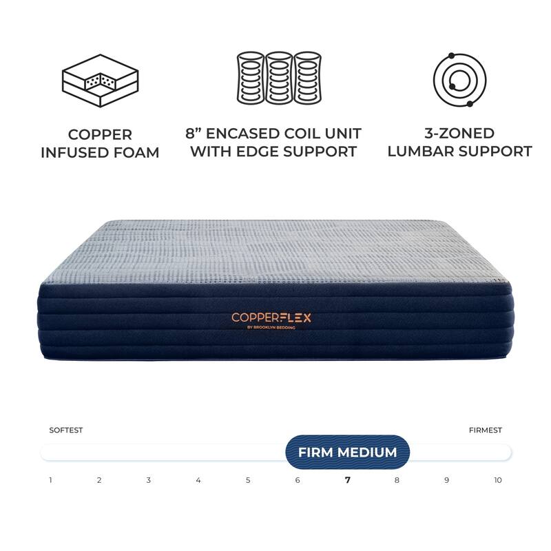Brooklyn Bedding CopperFlex 10" Hybrid Mattress with Zoned Foam