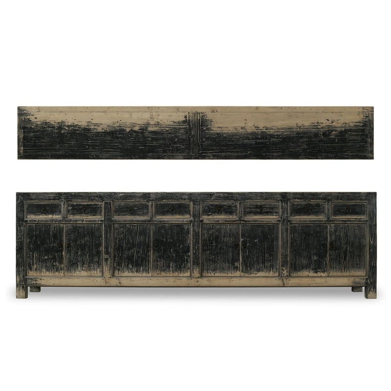 119 Inches Long 8 Drawers 8 Doors Sideboard - Black