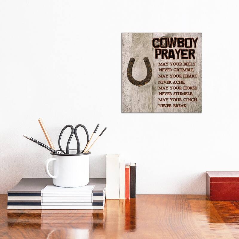 iCanvas "Cowboy Prayer" by Sheldon Lewis Canvas Print - 12x12x1.5