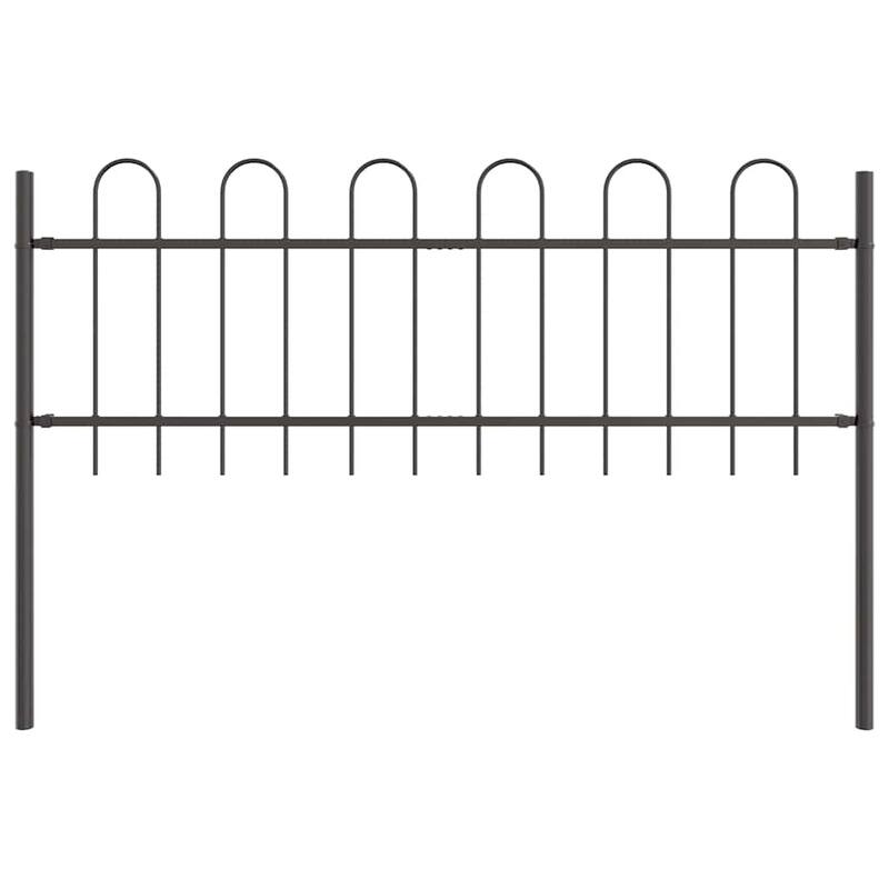 vidaXL Garden Fence Powder-coated steel Gray