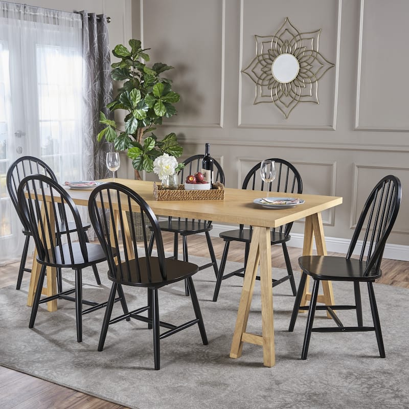 Christopher Knight Home - Ansley Farmhouse Cottage 7-piece Wood Dining Set