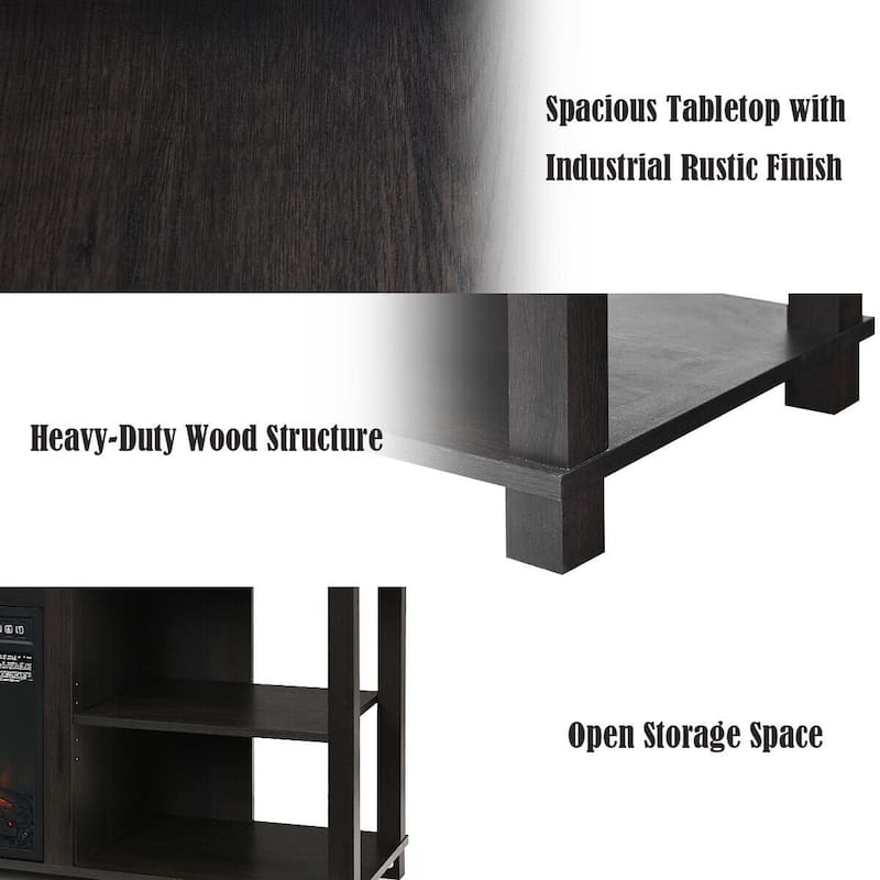 2-Tier TV Stand Storage Cabinet Console Adjustable Shelves - 59" x 16" x 23" (L x W x H)
