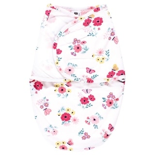 Hudson Baby Infant Girl Plush Faux Fur Swaddle Wrap, Butterfly Floral, 0-3 Months - Butterfly Floral - 0-3 Months