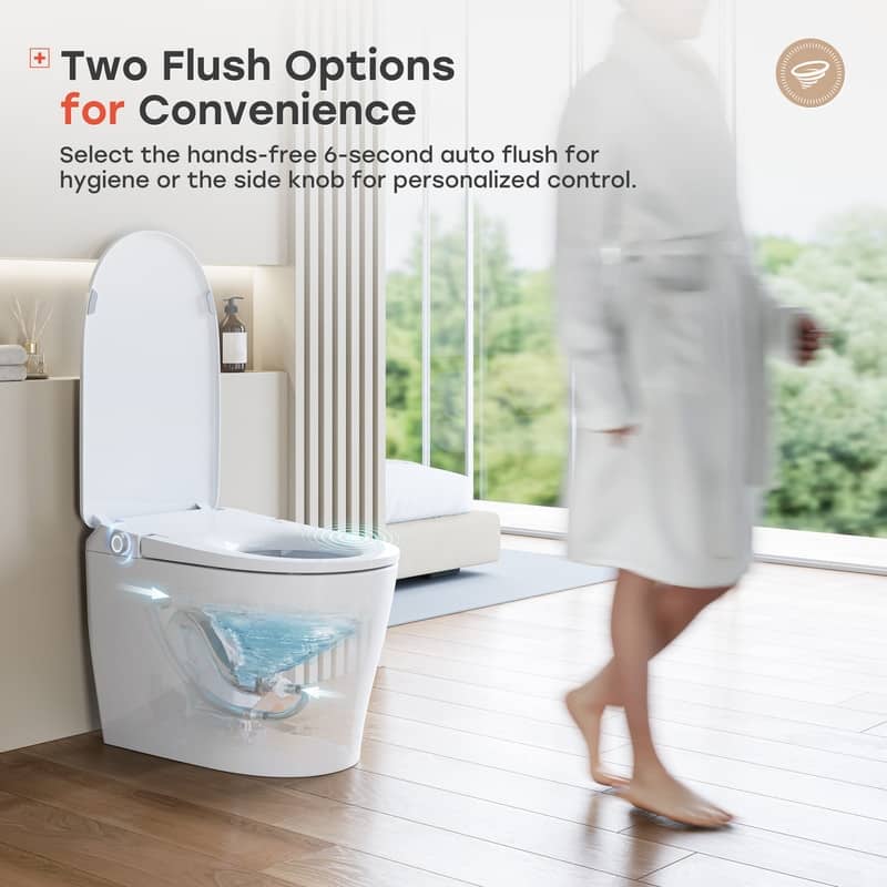 HOROW Elongated Smart Toilet 1.1 GPF Auto Flush Heated Seat Night Light - N/A