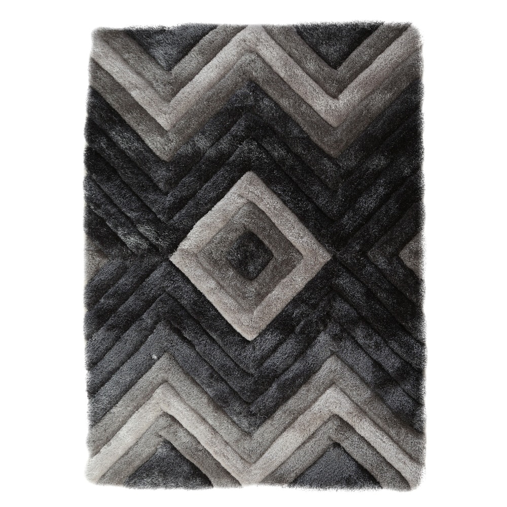 Mateos Shag Collection Geometric Area Rug