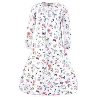 Hudson Baby Infant Girl Long Sleeve Cotton Jersey Sleeping Bag, Sack, Blanket, Hummingbird Garden