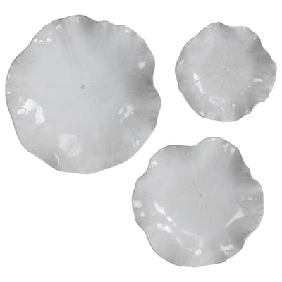 Uttermost Abella White Ceramic Wall Decors (Set of 3)