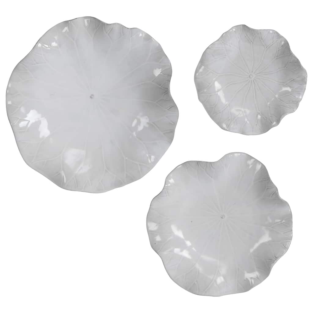Uttermost Abella White Ceramic Wall Decors (Set of 3)