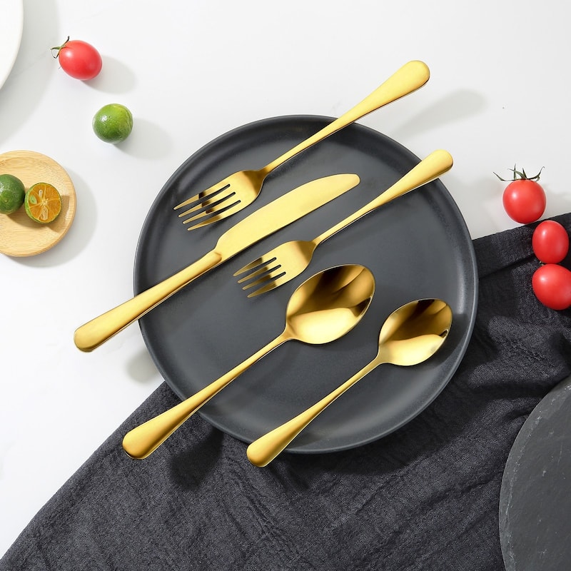 Stainless Steel Dishwasher Safe Silverware Flatware Utensil Set for Home Kitchen and Events