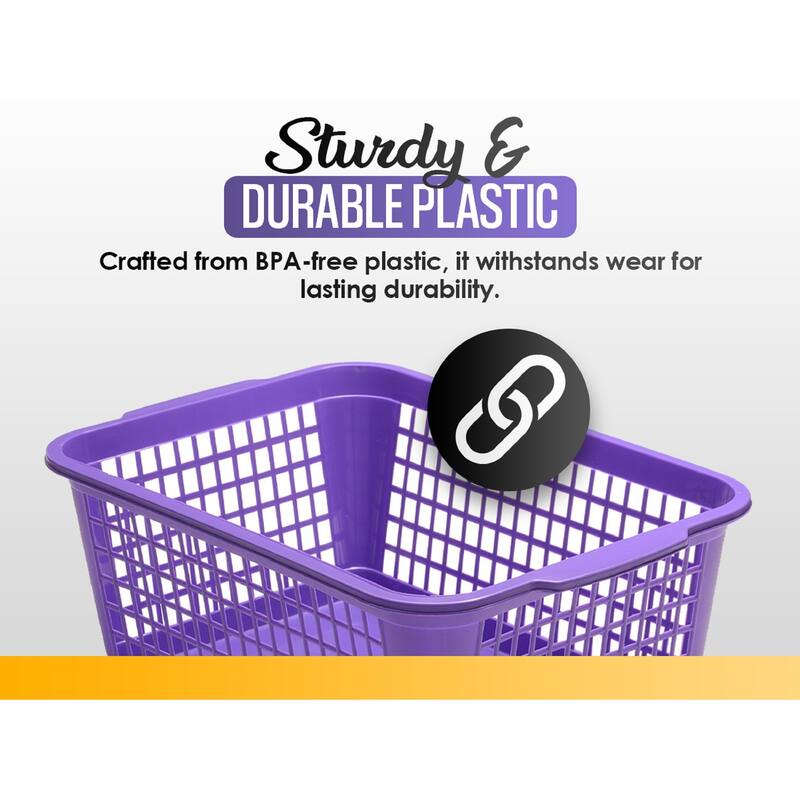 Small Plastic Storage Basket for Organizing Kitchen Pantry, Pack of 3