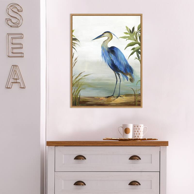 Blue Heron by Aimee Wilson Framed Canvas Art
