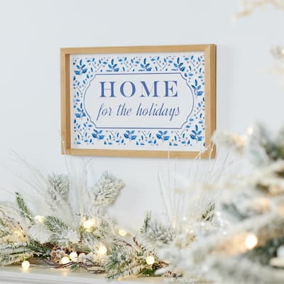Home for the Holidays Christmas Wall Art - 9.5" x 15.5"