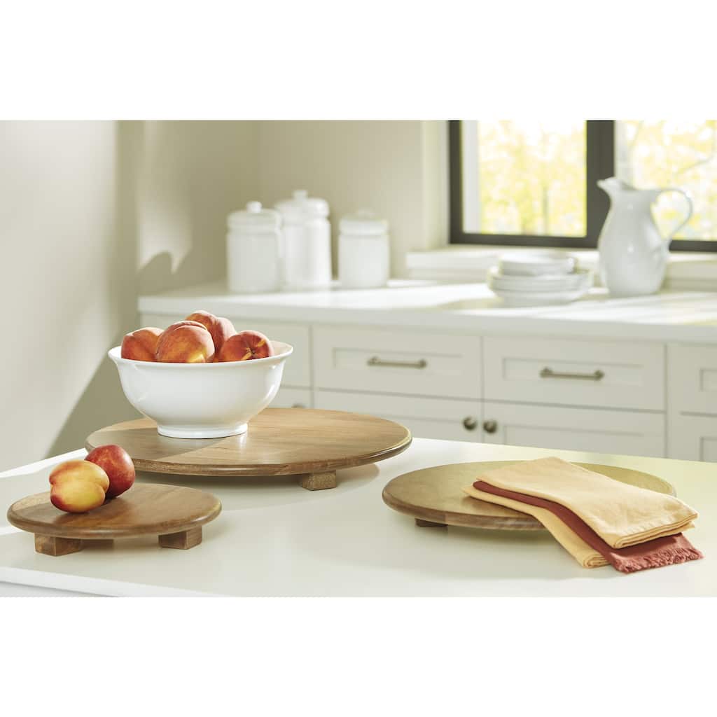 Signature Design by Ashley Kaidler Brown Tray Set (Set of 3) - 18.25" W x 18.25" D x 1.88" H