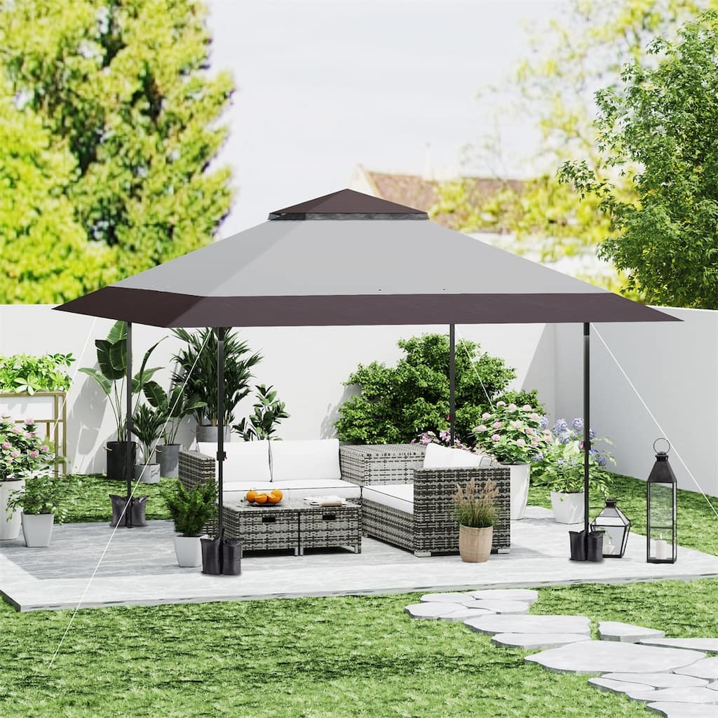 Large UV Protection Outdoor Canopy Tent with Adjustable Height and Metal Frame Included Wheeled Bag