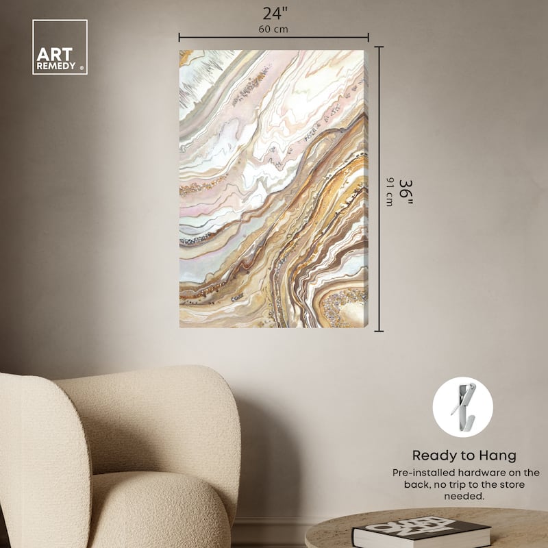 Art Remedy Royal Gold Geode Gallery Wrapped Mineral, Agate & Geode 1 Piece Canvas Wall Art