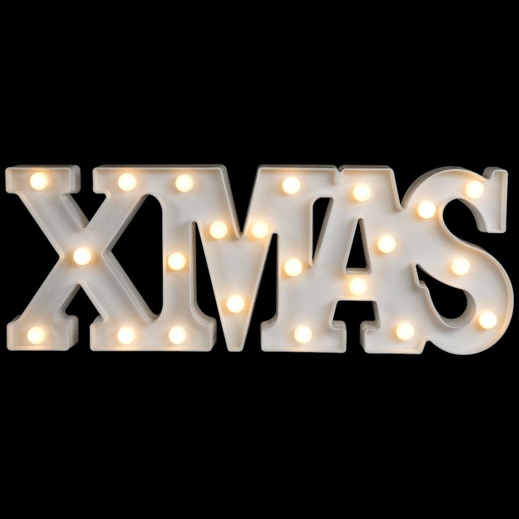 18.5" White Battery Operated LED Lighted XMAS Christmas Marquee Sign