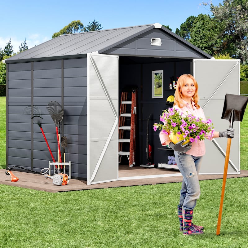 Outdoor Resin Storage Shed - 7.9 x 9.1 ft