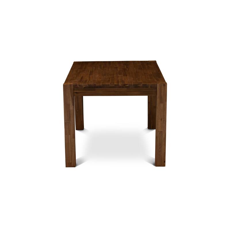 East West Furniture Dining Set- a Rectangle Dining Room Table and Light Beige Linen Fabric Chairs, (Pieces & Finish Options)