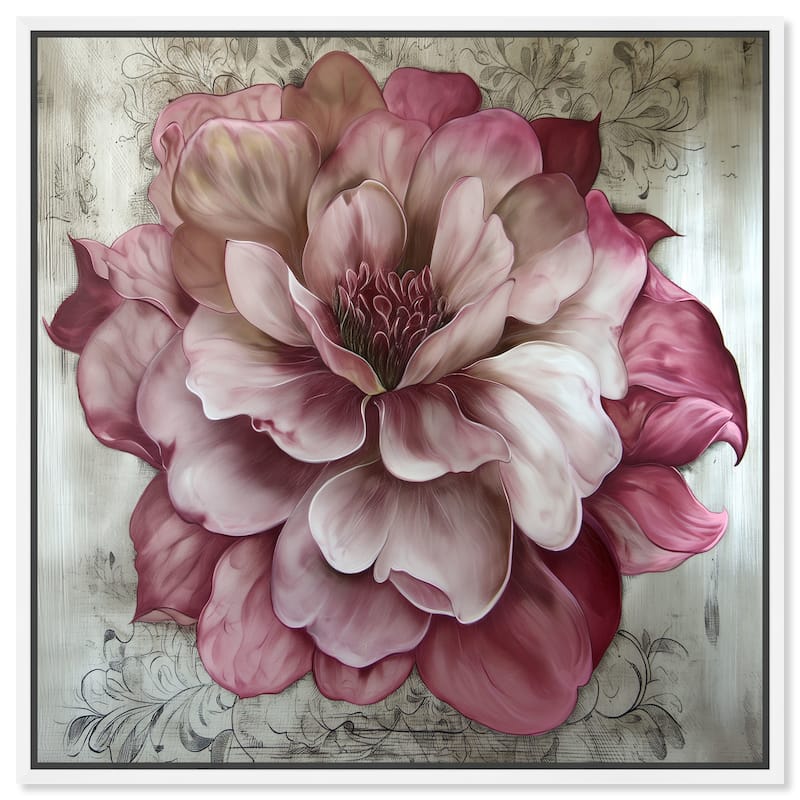 Art Remedy Darla Framed Floral Fine 1 Piece Canvas Wall Art - 13 x 13 - White