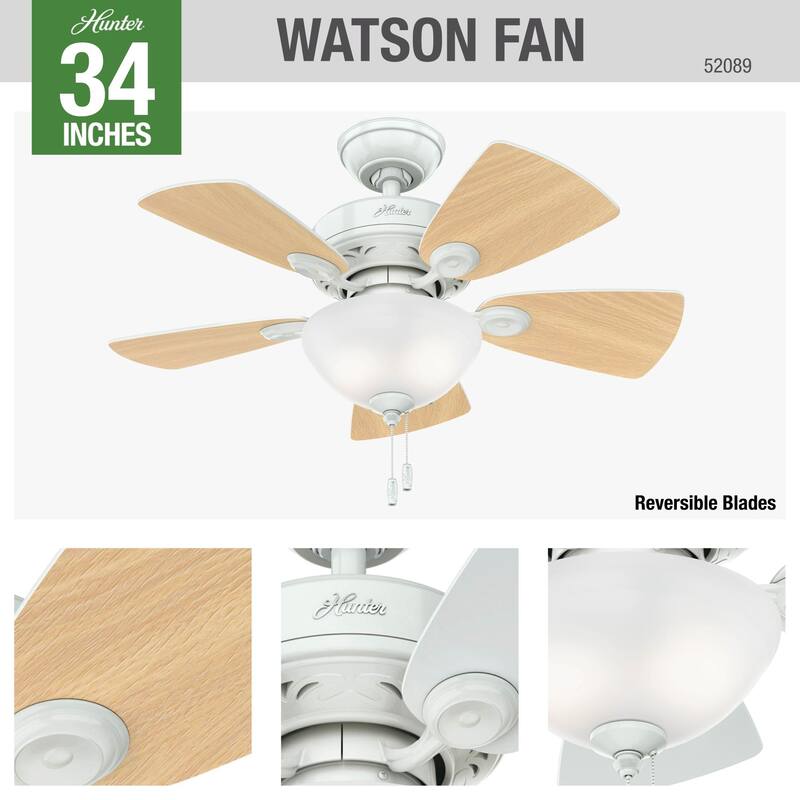 Hunter Fan 34" Watson - White