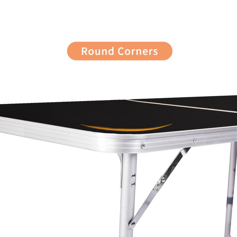 Portable 2.3ft Aluminum Folding Table for Outdoor Camping - 27.56" x 19.69" x 23.62"