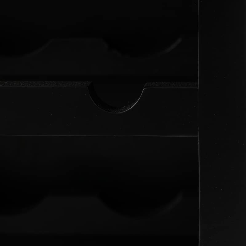 Black Wooden Handmade 12 Bottle 1 Drawer Standing Wine Rack with Rattan Front