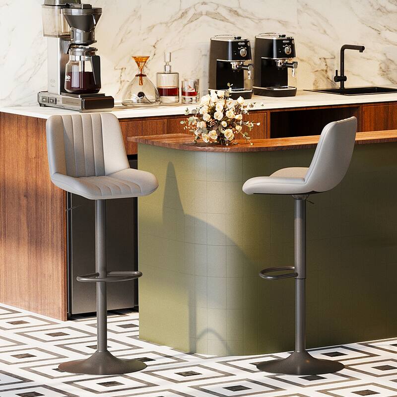Futzca Swivel Bar Stools Set, 360 Degree Rotating Bar Stool with Adjustable Height, Set of 2