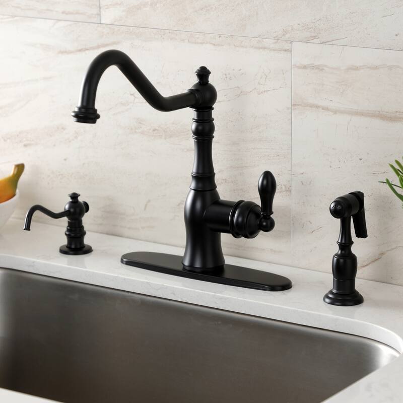 American Classic Single-Handle Kitchen Faucet with Brass Sprayer